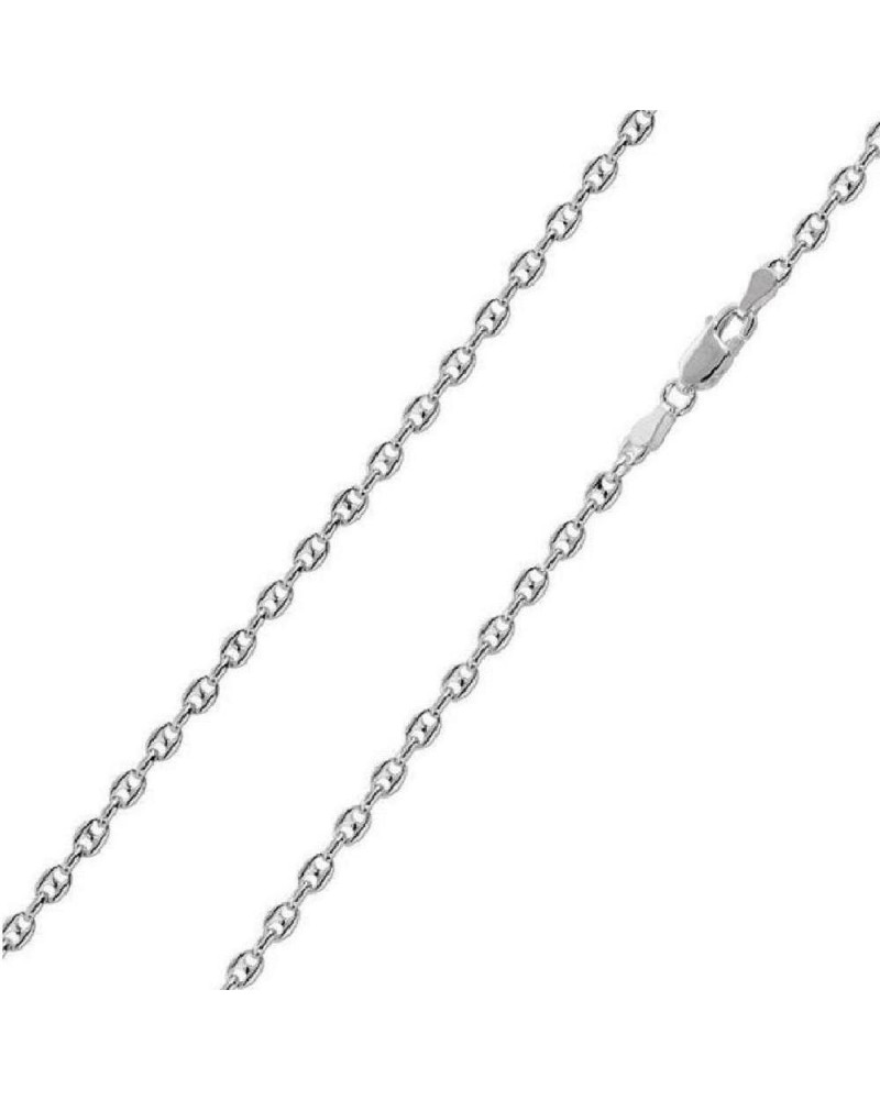 2.4mm, 3.4mm, 4.2mm Sterling Silver Puffed Anchor Chain Necklace, Made in Italy 2.4mm-22 $25.85 Necklaces