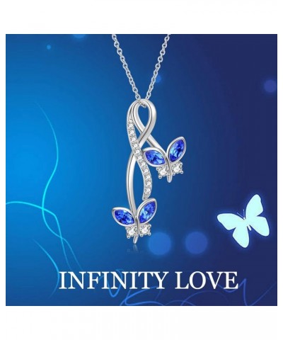 Sterling Silver Infinity Butterfly Necklace Embellished with Crystals from Austria, Anniversary Birthday Butterfly Gifts for ...