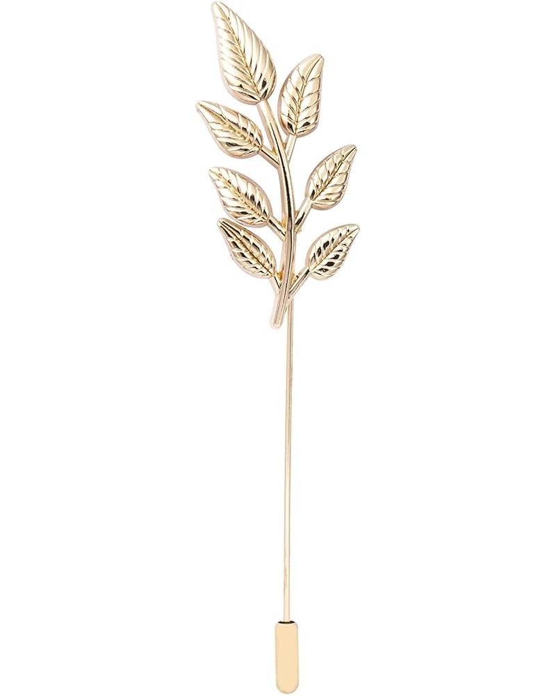 Elegant Leaf Plant Suit Collar Lapel Pin Brooch for Unisex Gold $10.62 Brooches & Pins