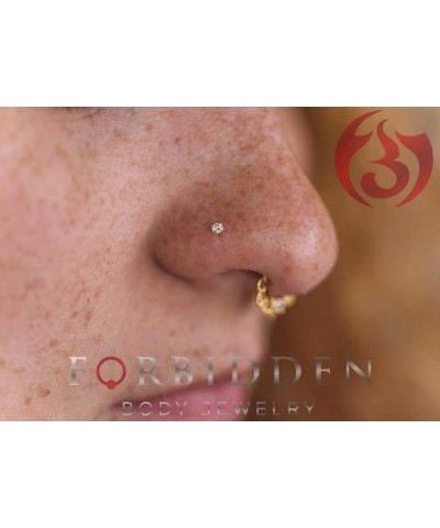 20g 6mm Surgical Steel L Shaped Nose Ring with 3mm CZ Crystal Gold Tone (2pcs) $7.64 Body Jewelry