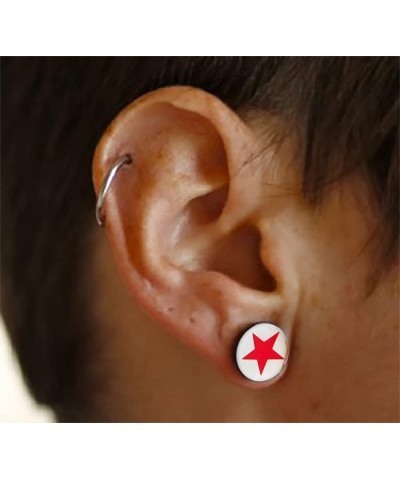 Red Star Silky Logo Black UV Internal Threaded Ear Flesh Tunnel - Sold by Piece 16.0 Millimeters $9.62 Body Jewelry