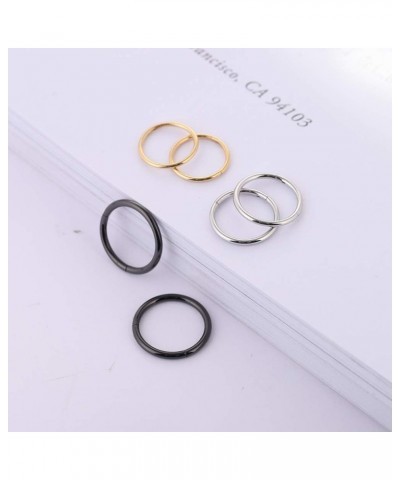 Nose Ring Septum Hoop 20G/18G/16G/14G/12G 316L Surgical Stainless Steel Hinged Seamless Earrings, Diameter 5MM-16MM, Gold/Sil...