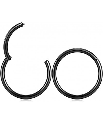 Nose Ring Septum Hoop 20G/18G/16G/14G/12G 316L Surgical Stainless Steel Hinged Seamless Earrings, Diameter 5MM-16MM, Gold/Sil...