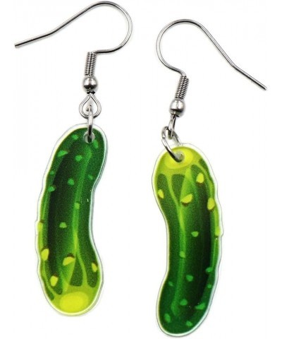 Unique Acrylic Dangle Earrings Funny Lifelike Dill Pickle Cucumber Drop Earrings for Women Girls Cute Green Vegetable Dangle ...