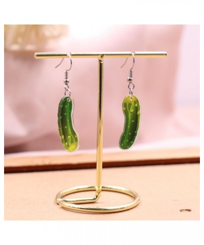 Unique Acrylic Dangle Earrings Funny Lifelike Dill Pickle Cucumber Drop Earrings for Women Girls Cute Green Vegetable Dangle ...