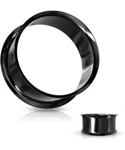 Pair of Double Flared Tunnel Plugs Titanium IP over 316L Surgical Steel 4GA Black $11.50 Body Jewelry