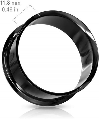 Pair of Double Flared Tunnel Plugs Titanium IP over 316L Surgical Steel 4GA Black $11.50 Body Jewelry