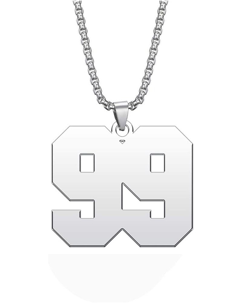 Mens Sports Black Number Necklace for Women Baseball/Soccer/Football/Basketball Stainless Steel Necklace Pendant Personalized...