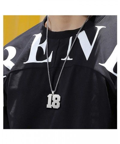 Mens Sports Black Number Necklace for Women Baseball/Soccer/Football/Basketball Stainless Steel Necklace Pendant Personalized...