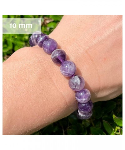 Crystal Stretch Stone Bracelet Real Crystal Gemstone 10mm Bracelet For Women Men Beaded Healing Natural Semi Precious Stone B...