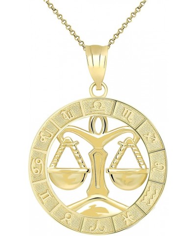 14k Yellow Gold Zodiac Pendant Necklace 22.0 Inches Libra $92.39 Necklaces