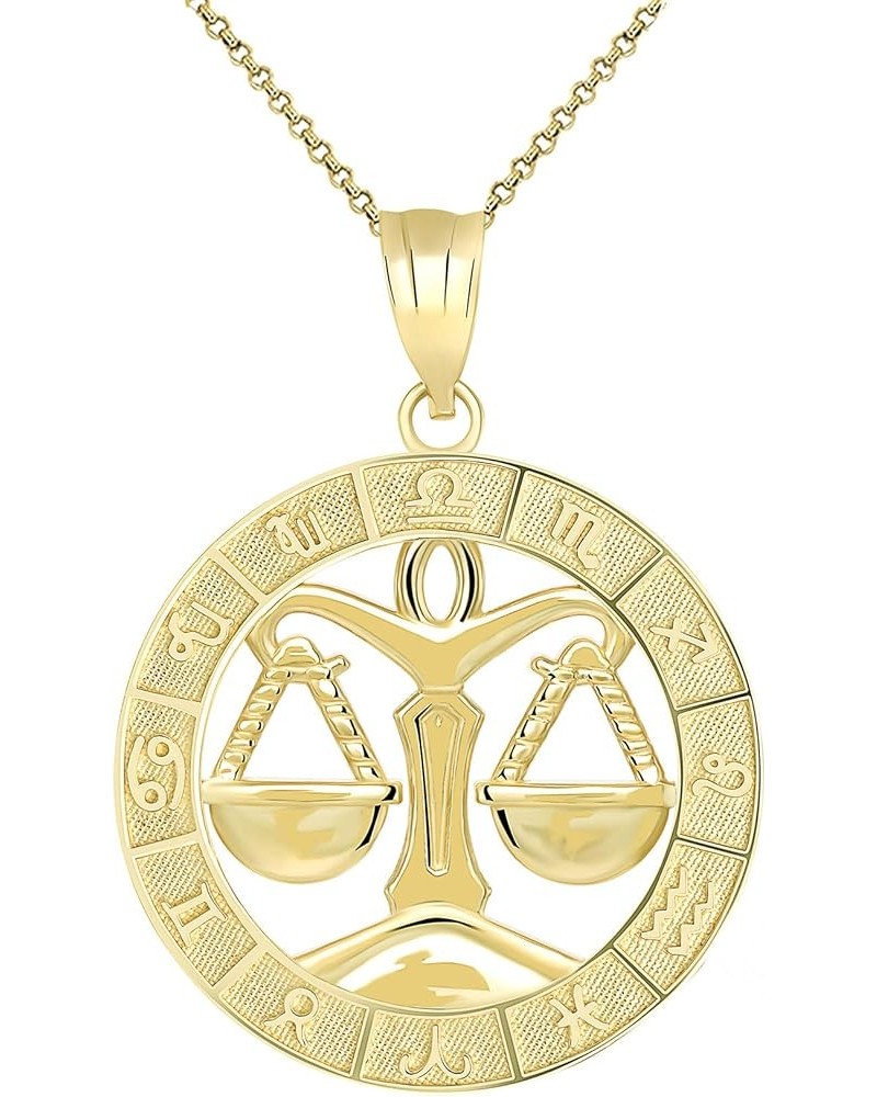 14k Yellow Gold Zodiac Pendant Necklace 22.0 Inches Libra $92.39 Necklaces