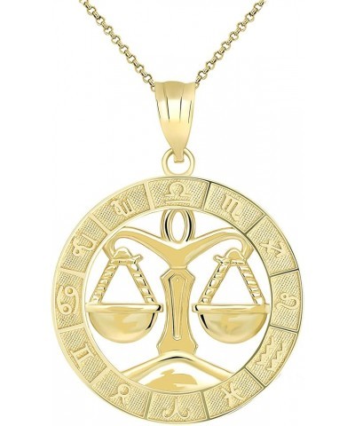 14k Yellow Gold Zodiac Pendant Necklace 22.0 Inches Libra $92.39 Necklaces