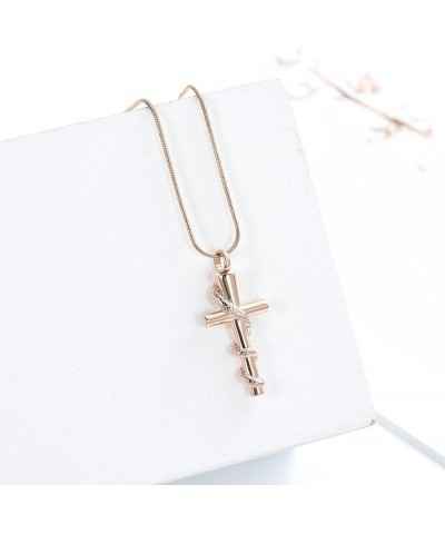 Cross Urn Necklaces Cremation Jewelry for Ashes Pendants Stainless Steel Memorial Keepsake Ash Jewelry 1-Snake Rose Gold $6.1...