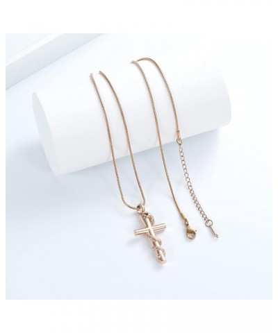 Cross Urn Necklaces Cremation Jewelry for Ashes Pendants Stainless Steel Memorial Keepsake Ash Jewelry 1-Snake Rose Gold $6.1...