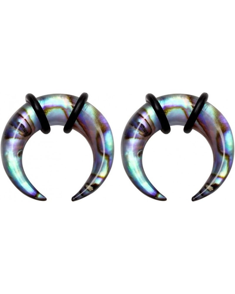 Hand Carved Organic Abalone Shell Pincher Taper Plugs with O-Rings, Sold as a Pair 8mm (0GA) $13.61 Body Jewelry