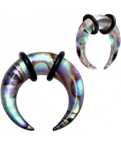 Hand Carved Organic Abalone Shell Pincher Taper Plugs with O-Rings, Sold as a Pair 8mm (0GA) $13.61 Body Jewelry