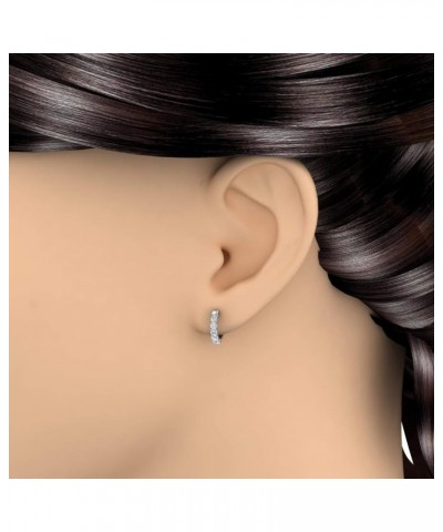 3/4 Carat Diamond Hoop Huggies Earrings in 14K Gold (SI1-SI2 Clarity) Platinum $218.55 Earrings