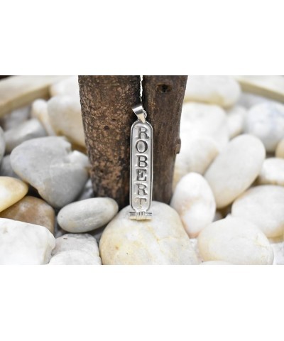 Customize Personalized pendant Egyptian Cartouche Necklace Sterling Silver one,two Side Translate into Hieroglyphs Handmade i...