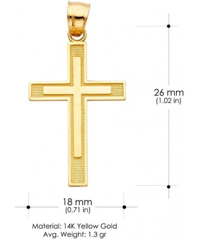 14K Yellow Gold Cross Pendant with 1.9mm Figaro 3+1 Chain Necklace 22.0 Inches $118.80 Necklaces