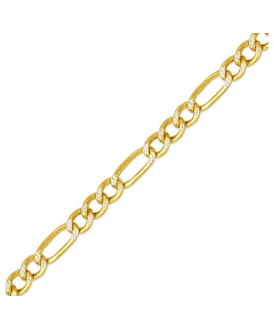 Solid Solid 14K Two Tone Gold Necklace 2 to 8mm Hollow Figaro Chain Necklace (16, 18, 20, 22, 24, 26 Inches) 24.0 Inches 3.5m...