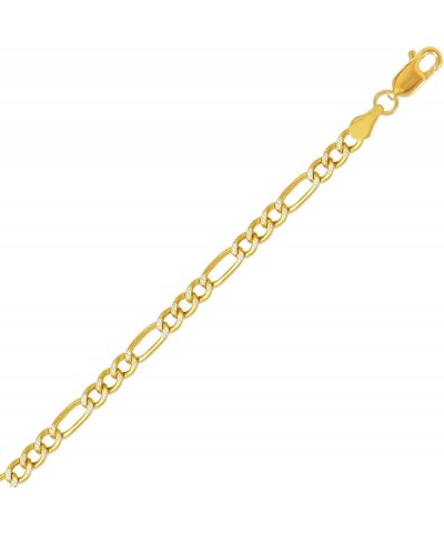 Solid Solid 14K Two Tone Gold Necklace 2 to 8mm Hollow Figaro Chain Necklace (16, 18, 20, 22, 24, 26 Inches) 24.0 Inches 3.5m...