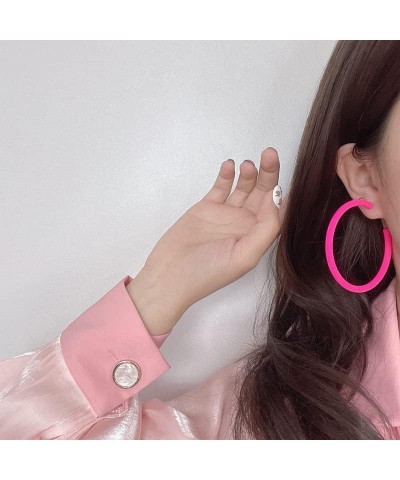 80 90s Colorful Classic Big Star Triangle Heart Shape Hoop Earrings Retro Neon Frosted Geometric Candy Color Dangle Piercing ...