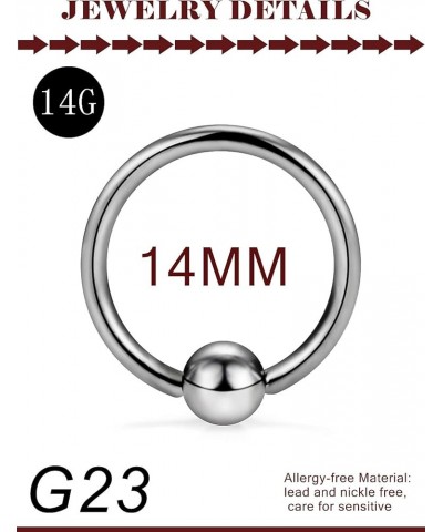 Grade 23 Titanium Captive Ball Septum Ring Nose Rings Hoop Helix Daith Cartilage Tragus Earrings Nipple Eyebrow Body Piercing...