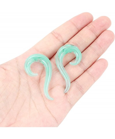 2pcs Glass Ear Tapers Plugs Handmade Hanger Ear Gauges Spiral Snail Ear Stretchers Piercing Jewelry 8g-00g B: Green 8g(3mm) $...