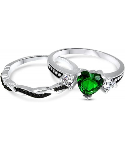 His Hers Weddings Unique TRIO Bridal Set for Her Wedding Band for Him Her 6 - His 8 $51.29 Sets