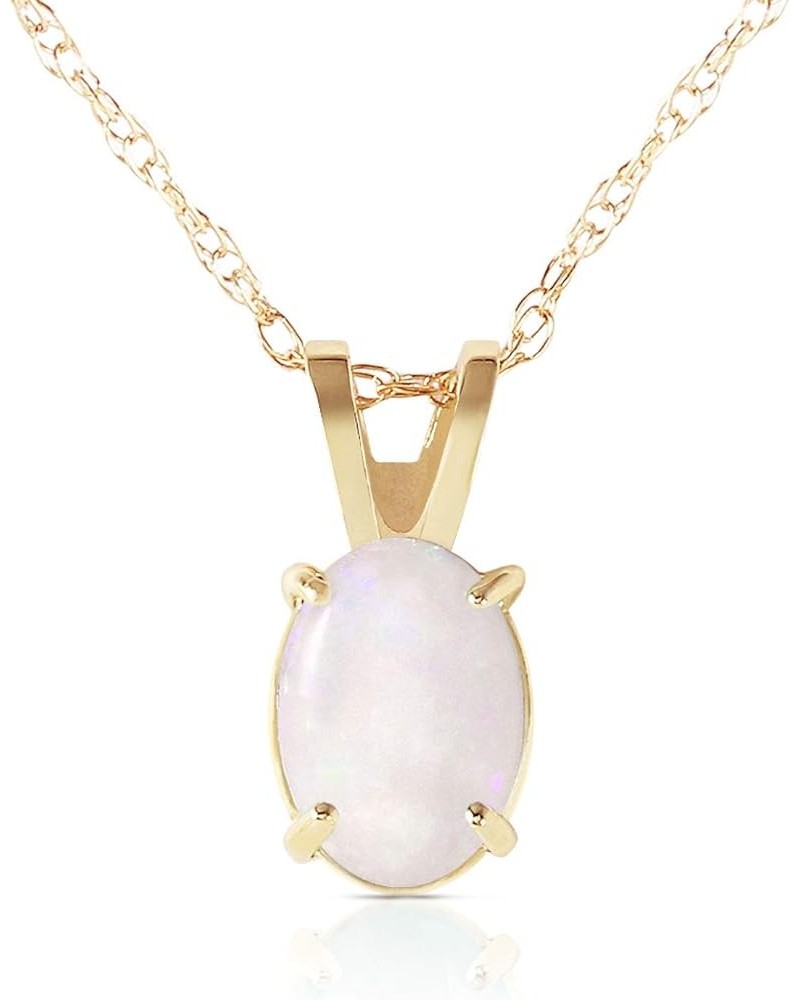 14k Yellow, White, Rose Gold Oval-shaped Natural Opal Pendant Necklace Yellow Gold 24 Inches $81.18 Necklaces