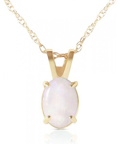 14k Yellow, White, Rose Gold Oval-shaped Natural Opal Pendant Necklace Yellow Gold 24 Inches $81.18 Necklaces