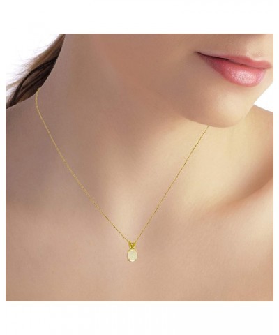 14k Yellow, White, Rose Gold Oval-shaped Natural Opal Pendant Necklace Yellow Gold 24 Inches $81.18 Necklaces