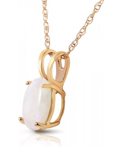 14k Yellow, White, Rose Gold Oval-shaped Natural Opal Pendant Necklace Yellow Gold 24 Inches $81.18 Necklaces