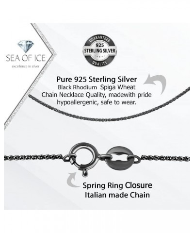 Italian Spiga Wheat Chain Necklace – Silver Chain Necklace for Women and Men – 925 Sterling Silver Spring Ring Locked Jewelry...