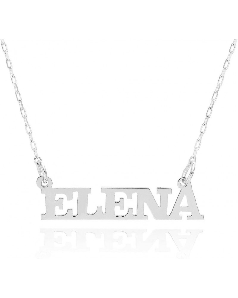 10k White Gold Personalized Capital Name Necklace - Custom Made Any Name 18.0 Inches $40.20 Necklaces