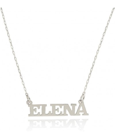 10k White Gold Personalized Capital Name Necklace - Custom Made Any Name 18.0 Inches $40.20 Necklaces