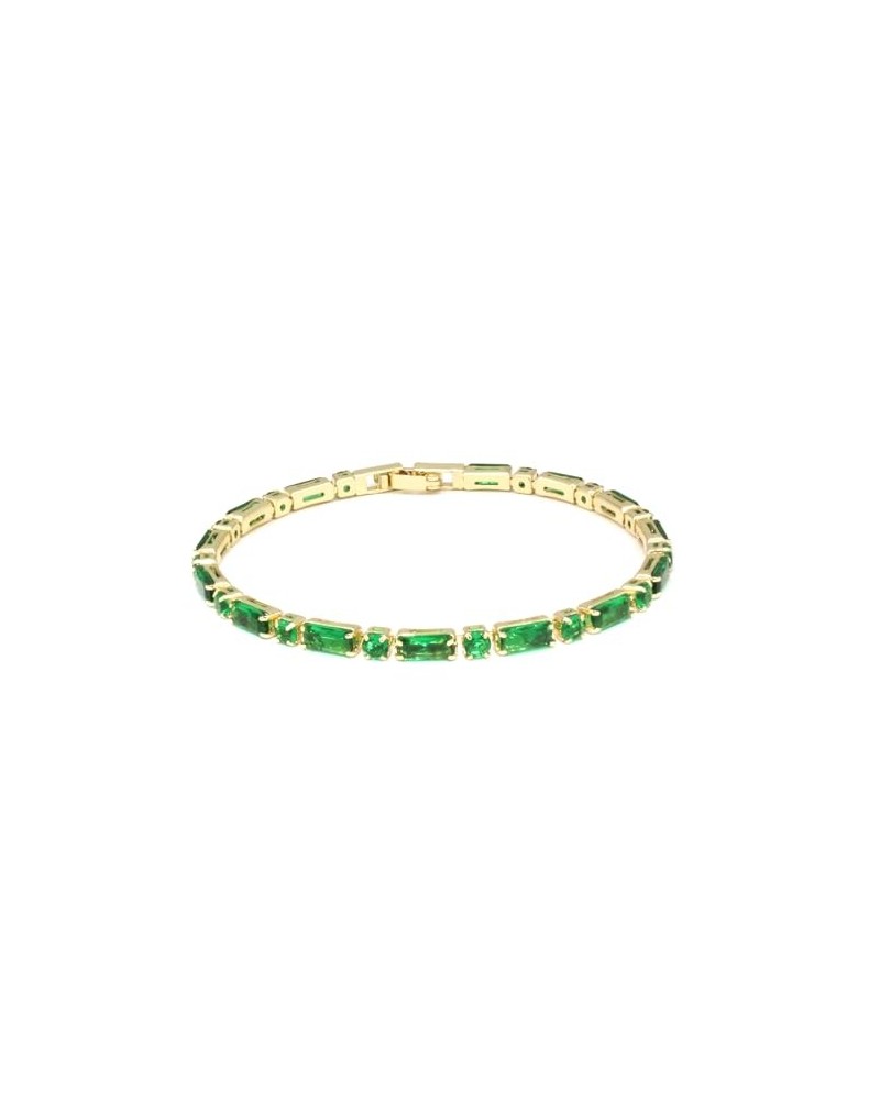 Tennis Bracelets for Women,Adjustable 18K Gold Plated Cubic Zirconia Tennis Gold-Green-1 $7.64 Bracelets