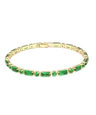 Tennis Bracelets for Women,Adjustable 18K Gold Plated Cubic Zirconia Tennis Gold-Green-1 $7.64 Bracelets