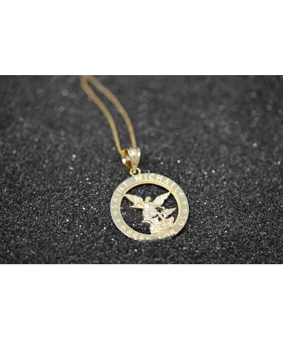 14k Gold Saint Michael Pray For Us Round Charm Pendant Necklace 22.0 Inches Yellow Gold $98.39 Necklaces