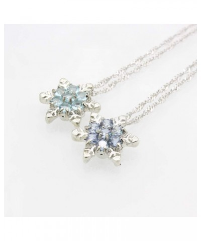 1 PCS Elegant Necklace Snowflake Shape Sparkly Diamond Clavicle Chain Neck Pendant for Women Girls Ladies Silver Durable Desi...