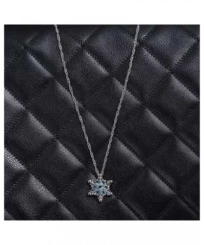 1 PCS Elegant Necklace Snowflake Shape Sparkly Diamond Clavicle Chain Neck Pendant for Women Girls Ladies Silver Durable Desi...