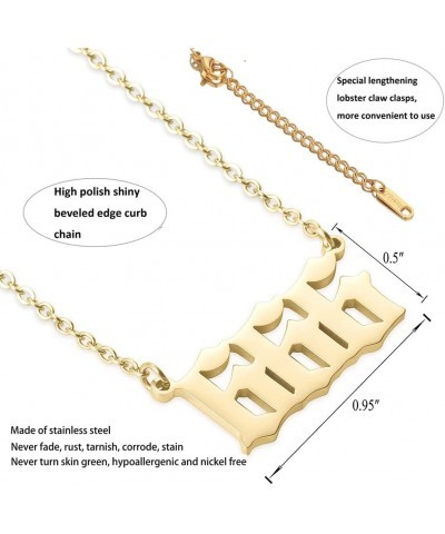 Lucky Number Necklace For Women Men 18K Gold Silver 111 222 333 444 555 666 777 888 999 Pendant Angel Number Necklaces Choker...