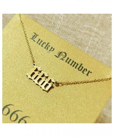 Lucky Number Necklace For Women Men 18K Gold Silver 111 222 333 444 555 666 777 888 999 Pendant Angel Number Necklaces Choker...