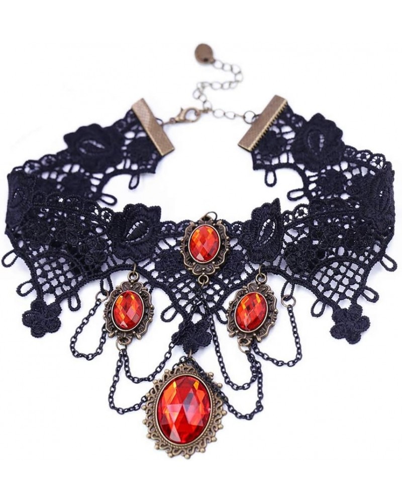 Vintage Princess Lolita Lace Victorian Necklace Bracelet Edwardian Vampire Gothic Choker Pendant Red $8.79 Necklaces