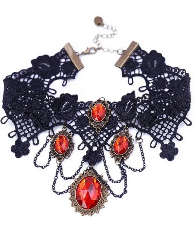 Vintage Princess Lolita Lace Victorian Necklace Bracelet Edwardian Vampire Gothic Choker Pendant Red $8.79 Necklaces