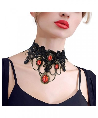 Vintage Princess Lolita Lace Victorian Necklace Bracelet Edwardian Vampire Gothic Choker Pendant Red $8.79 Necklaces