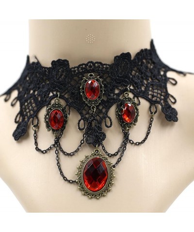 Vintage Princess Lolita Lace Victorian Necklace Bracelet Edwardian Vampire Gothic Choker Pendant Red $8.79 Necklaces