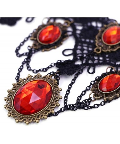 Vintage Princess Lolita Lace Victorian Necklace Bracelet Edwardian Vampire Gothic Choker Pendant Red $8.79 Necklaces