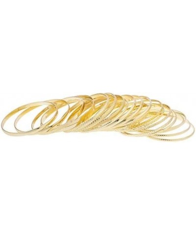 Gold Tone Multi Textured and Smooth Aztec Bangle Set Gold $9.46 Bracelets